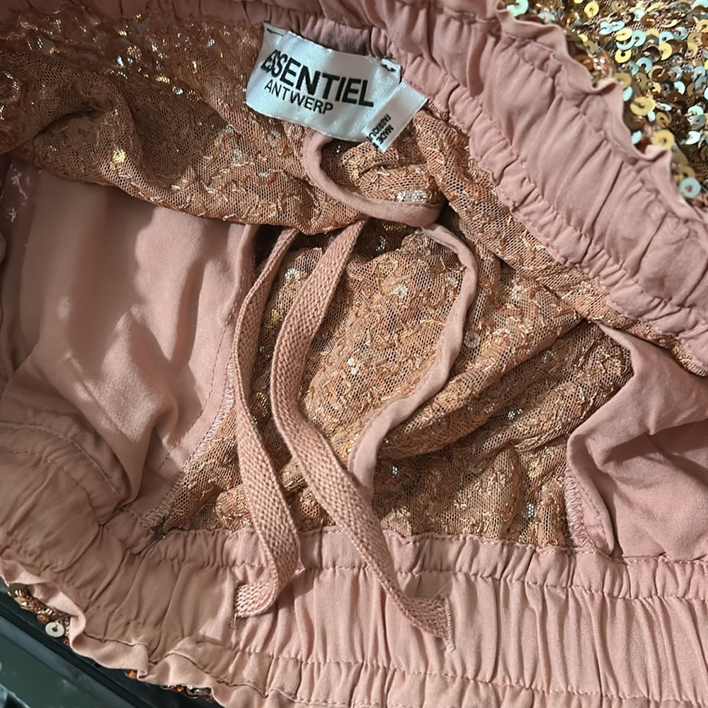 Sequin Wide-Leg Rose Gold Pant - Picture 9 of 9